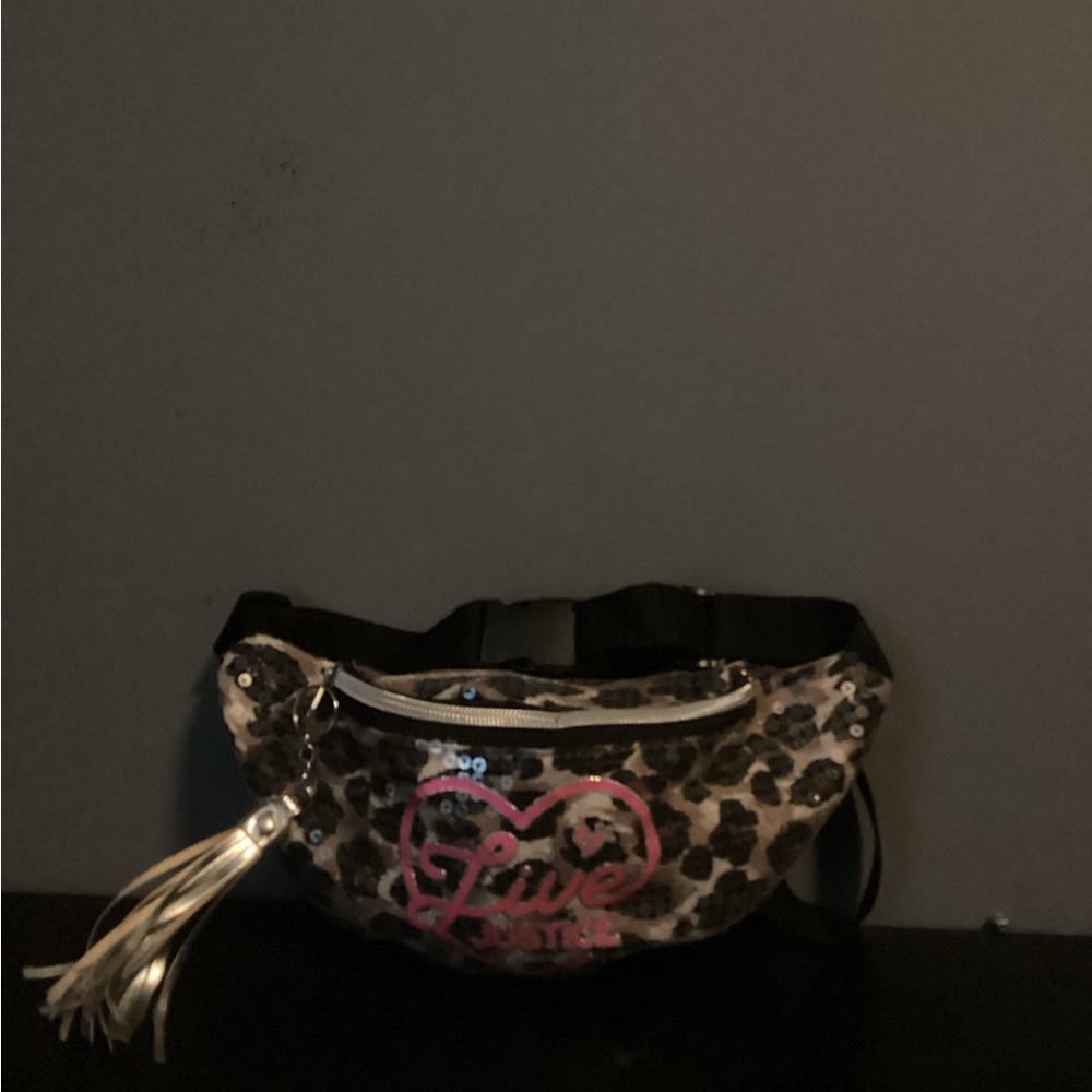 Justice Brown and Pink Leopard Print Fanny Pack